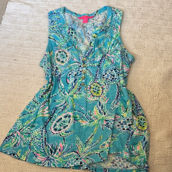 Lilly pulitzer Blue Patterned Top - Picture 2 of 4